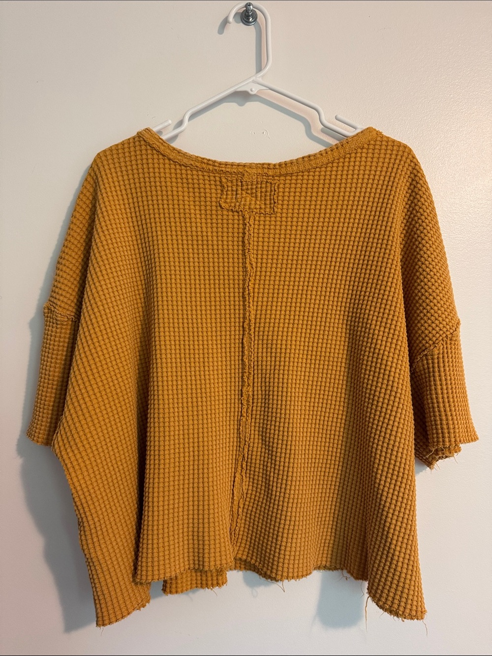 PILCRO Anthropologie Waffle Knit Tee in Mustard Yellow - Picture 5 of 5